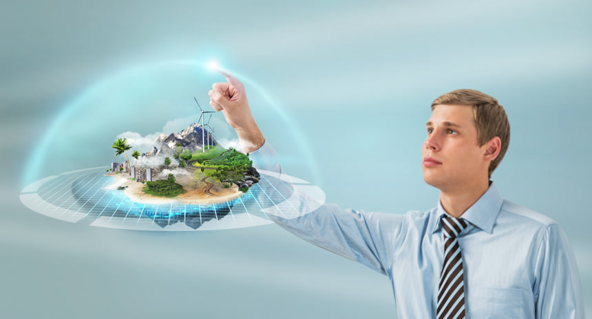 商务人呈现项目生态城市概念