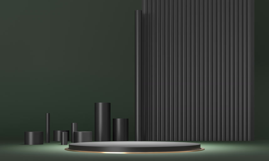 创意3D黑色立体展台电商展台背景