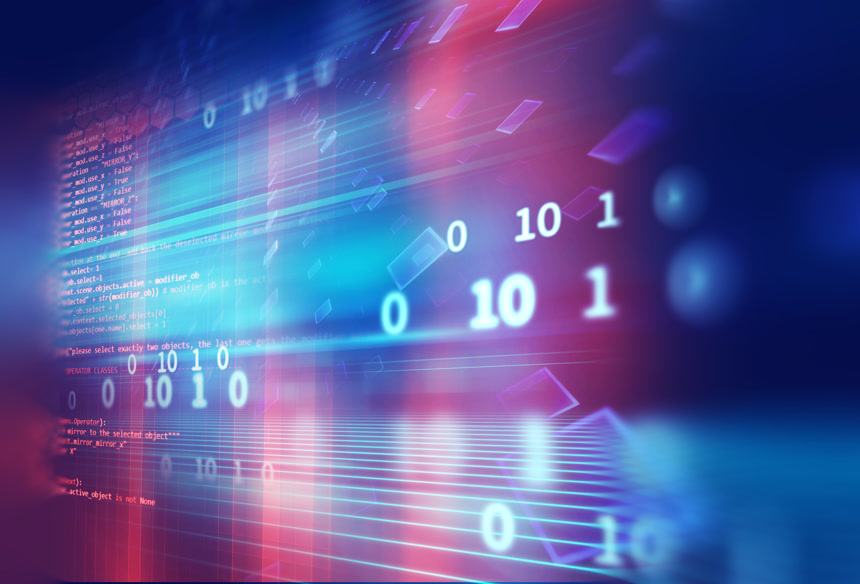 蓝色的几何形状数字人工智能