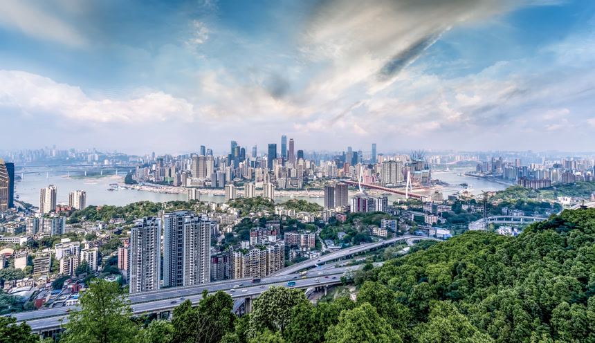 Skyline of urban architectural landscape in Chongqing重庆高楼大厦都市建筑