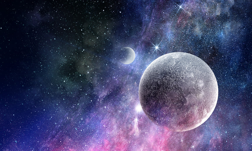 唯美梦幻太空空间行星和星云