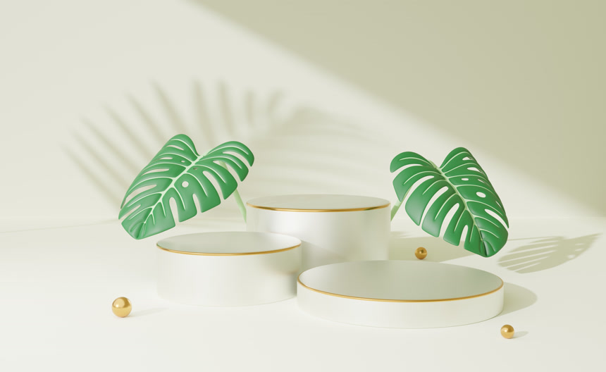 白色装饰展台白底图电商促销背景展台