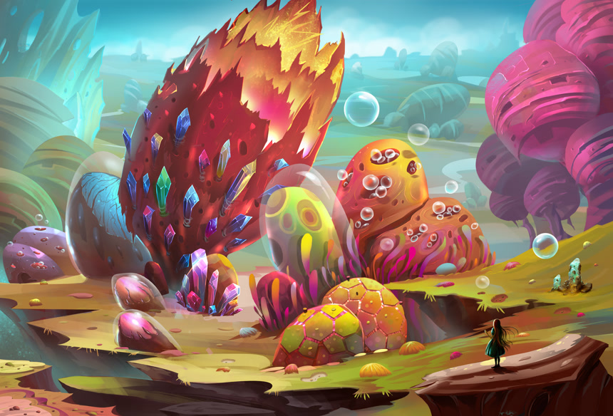 虚幻的魔法行星插图未来科技背景