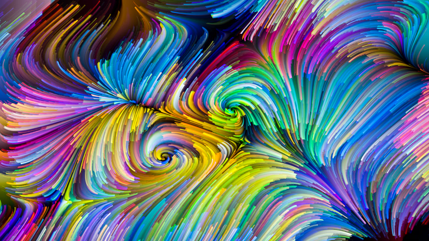 旋转的彩色条纹背景底纹