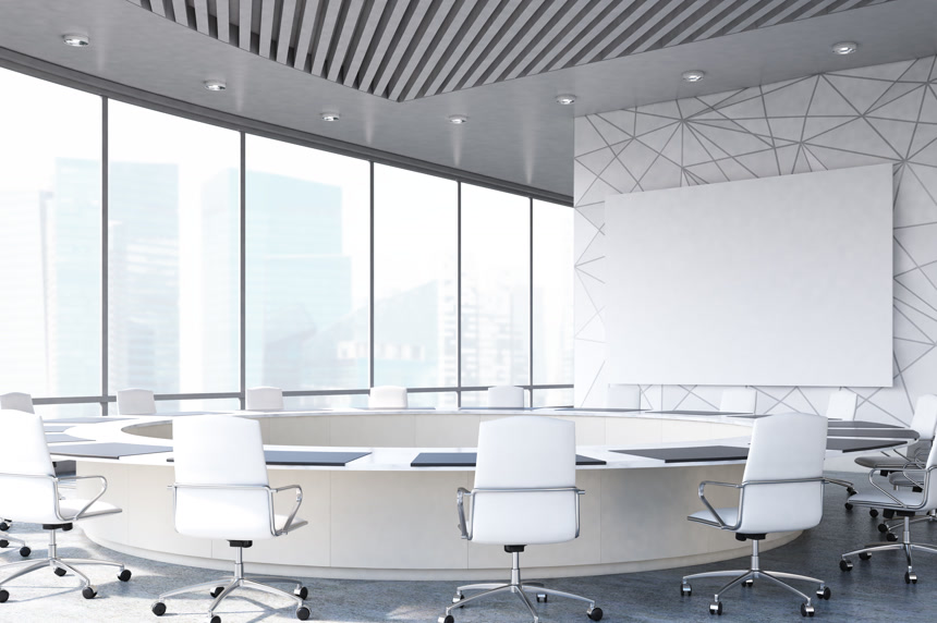 室内设计商务圆形会议室效果图