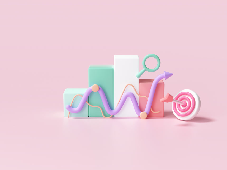 年终总结3D股票图表业务增长商务金融