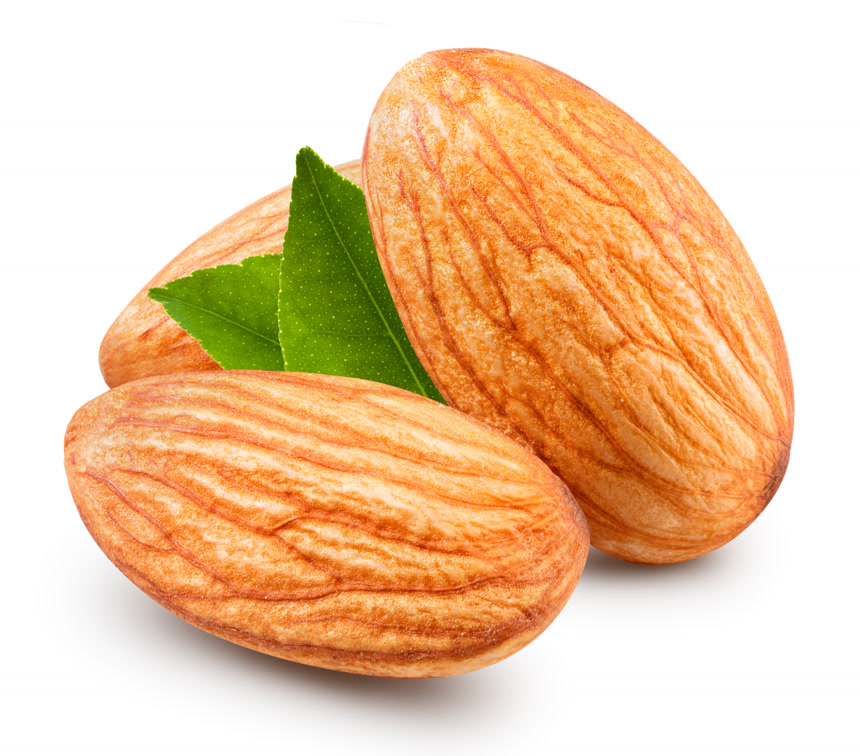 白底图上的杏仁坚果食零食特写零食店宣传年货产品