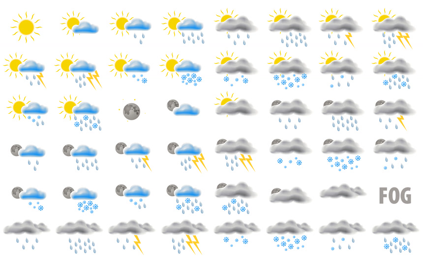 天气预报的图标白底图天气符合