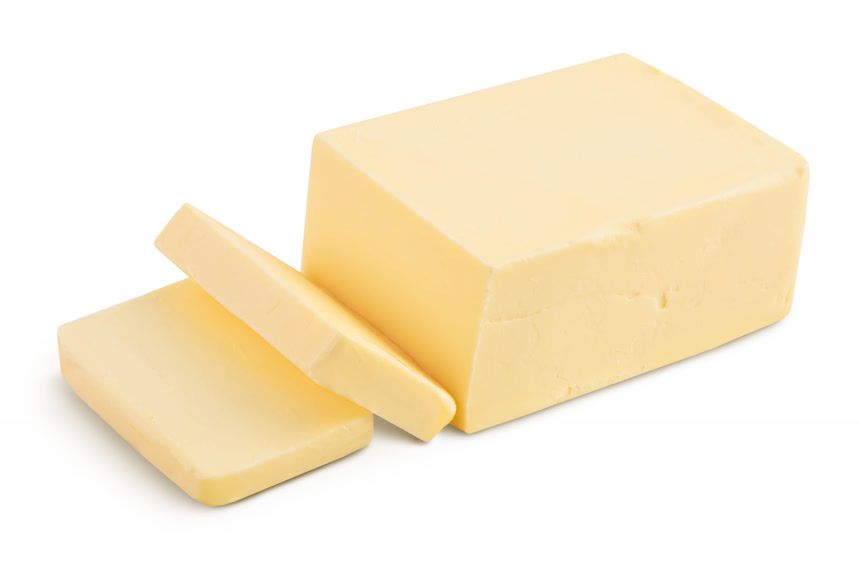 在白色背景上隔离的黄油餐饮美食健康生活方式