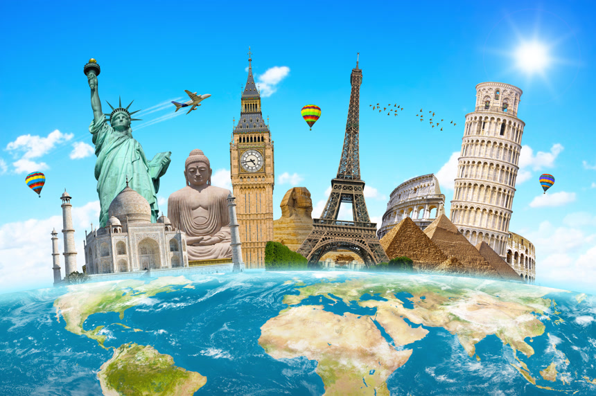 世界著名的地标组合在一起旅行旅行