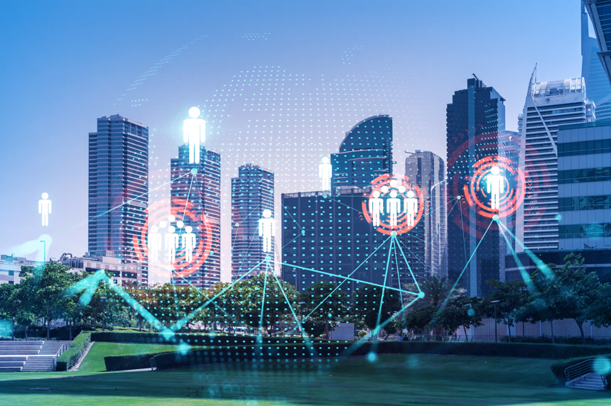 城市建筑和智能化信息商务经济