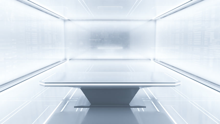 3D立体渲染白色未来科技智能大数据抽象背景