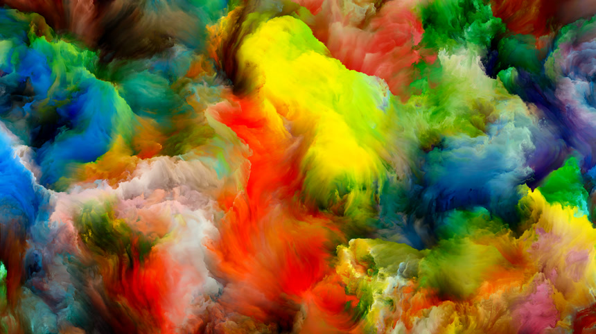 唯美彩色水墨烟雾抽象艺术广告素材