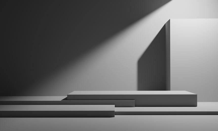 空基座讲台舞台空间化妆品展示3D渲染立体光影墙壁产品展示品牌广告插图平台