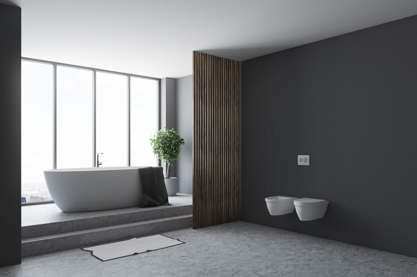 黑色装修风格的浴室和洗手间家装设计