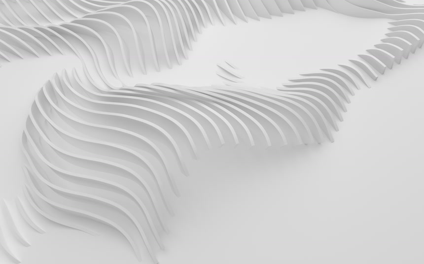 摘要曲线形白通告背景3d抽象