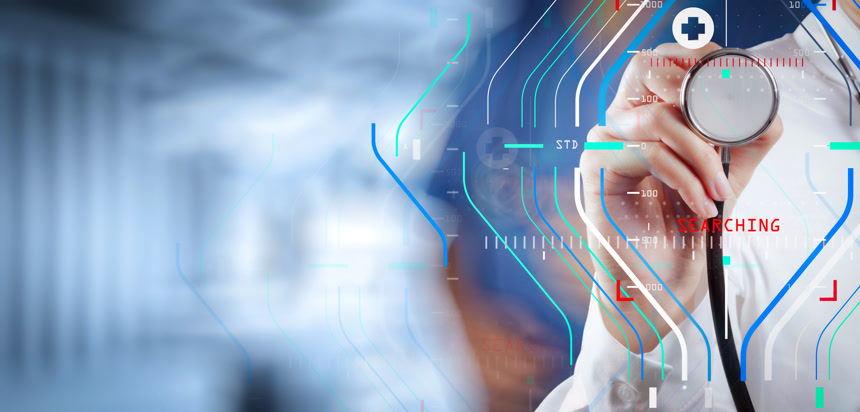 医生手拿听诊器听诊特写医疗健康