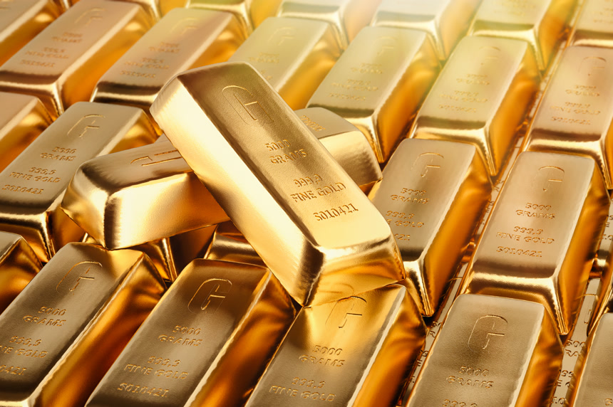 金条背景3d渲染金融经济