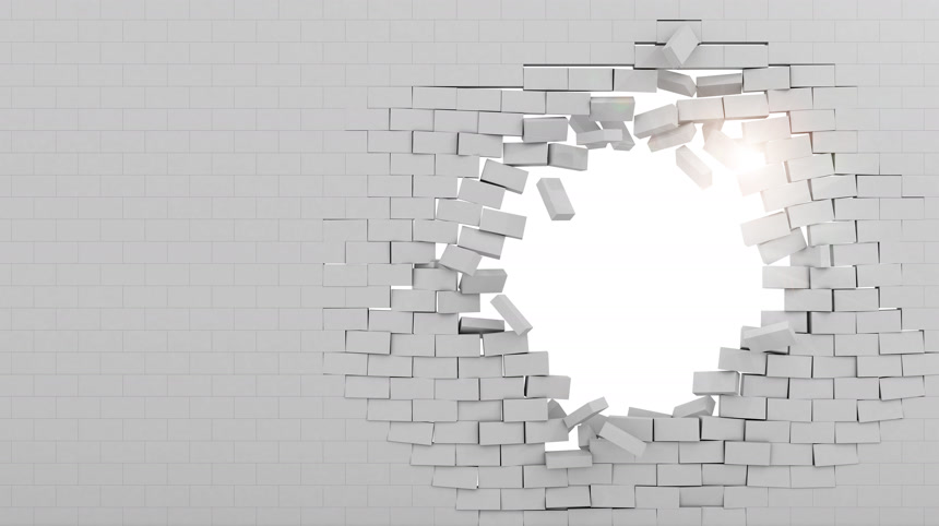 破洞墙三维效果新颖创意背景壁纸