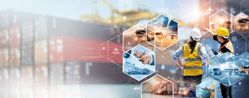 在港口仓库全球网络合作伙伴关系协同工作运输和物流配送中心物流