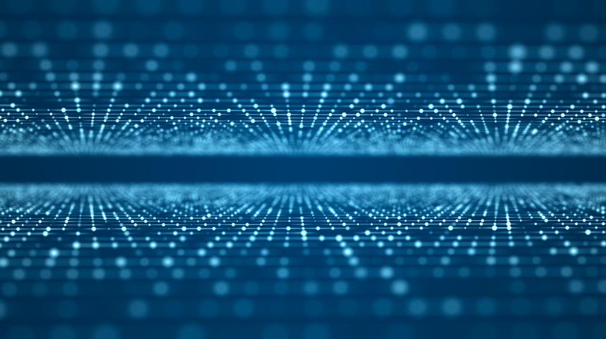 带发光粒子未来主义高科技图解网络空间数据传输的概念互联网