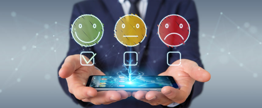 使用手机的客户满意度评分的商家