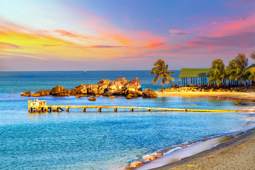 日出热带景观海域自然风景