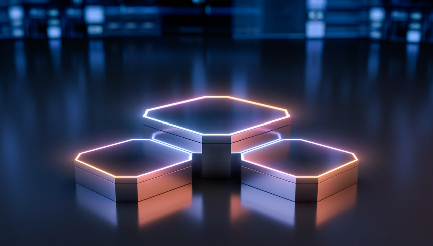  数码科技 霓虹灯展台 未来科技