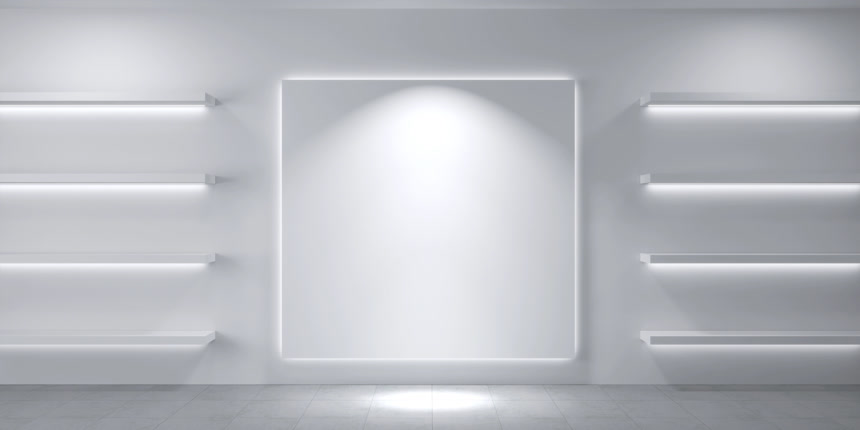 白色现代简约展示柜商务地产素材