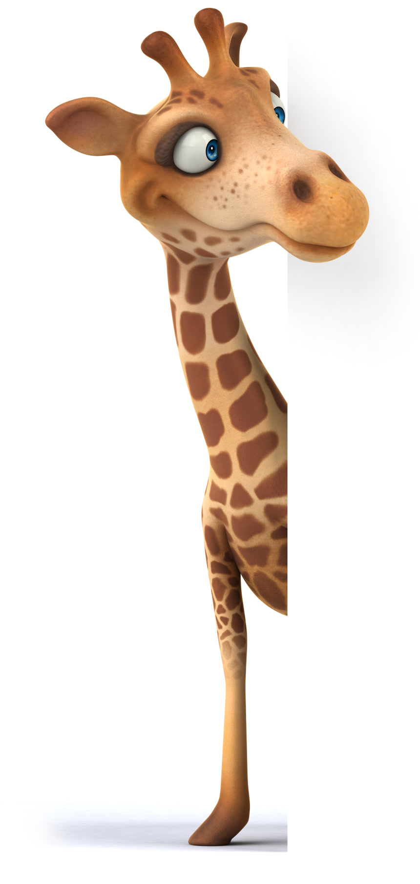 在白色背景上好玩的长颈鹿素材