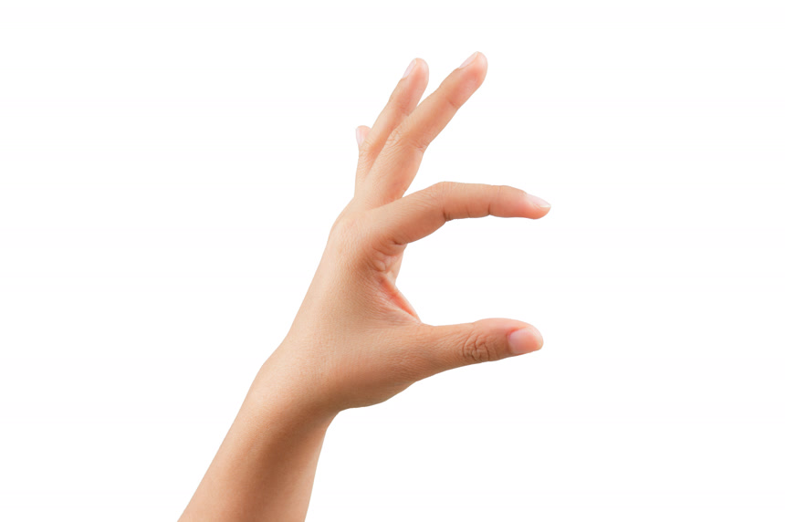 白底图手比半圆姿势