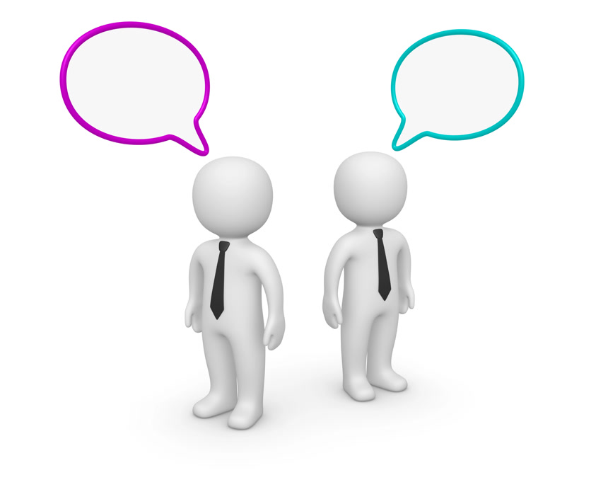 两位打领带的成功人士正在谈白底图