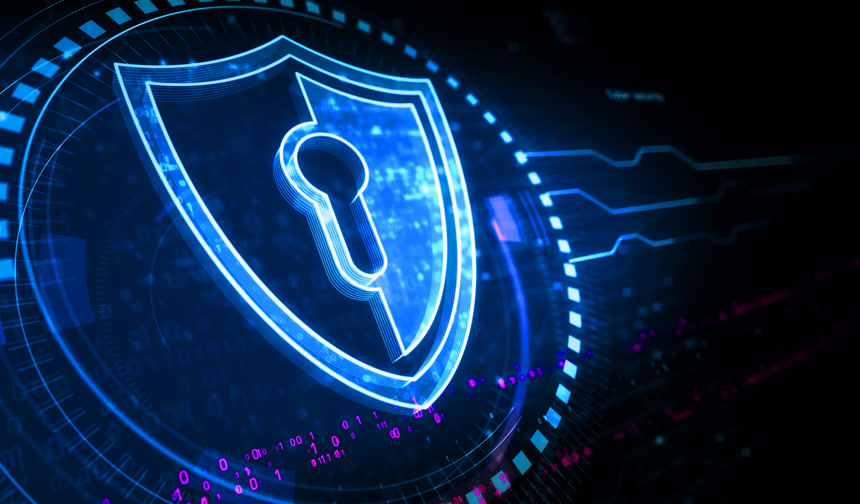 网络安全、网络保护和数字数据设计图案网络图标