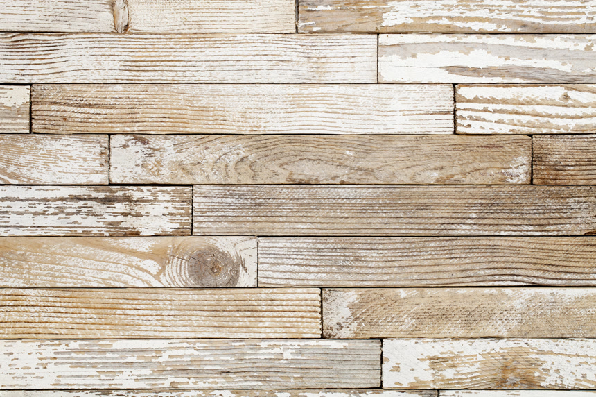 老旧的斑驳褪色木材纹理木地板实拍