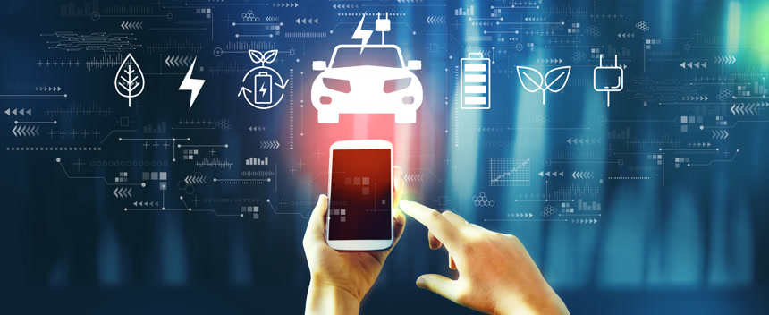 EV概念与使用智能手机的人人工智能