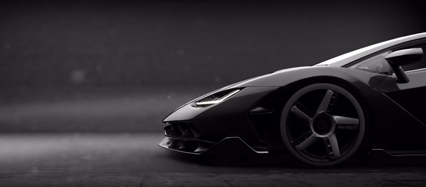 黑白照片一辆汽线条流畅设计现代显得很动感