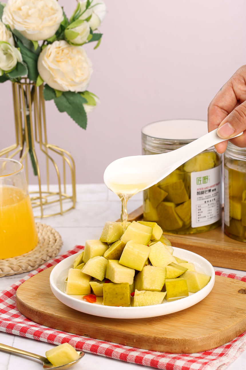 浅底上的酸甜芒果