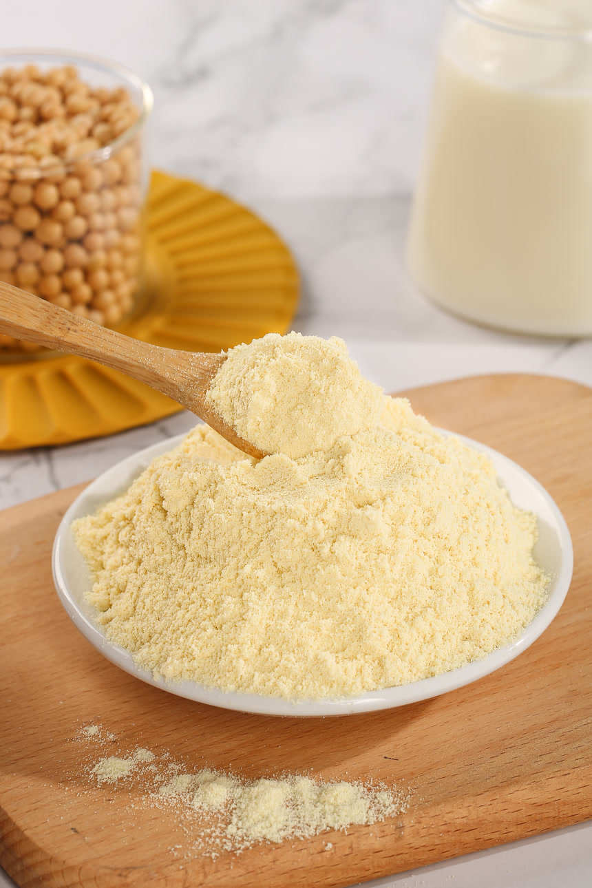 浅底上的豆浆粉