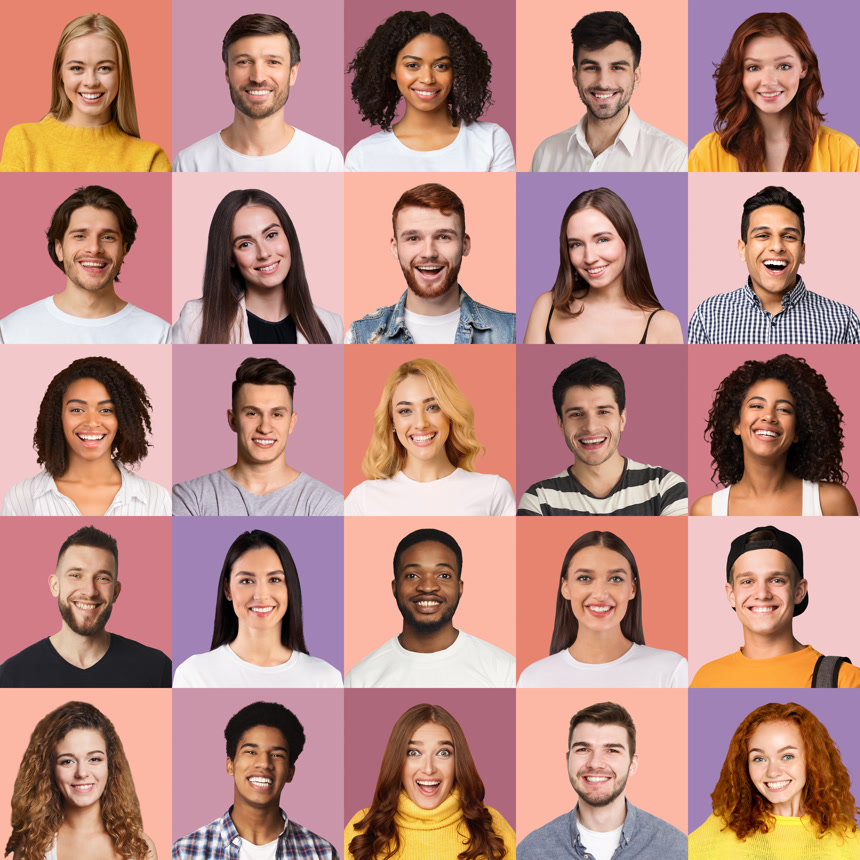 不同种族的人物肖像