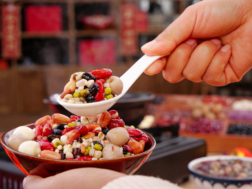 深底上的八宝粥