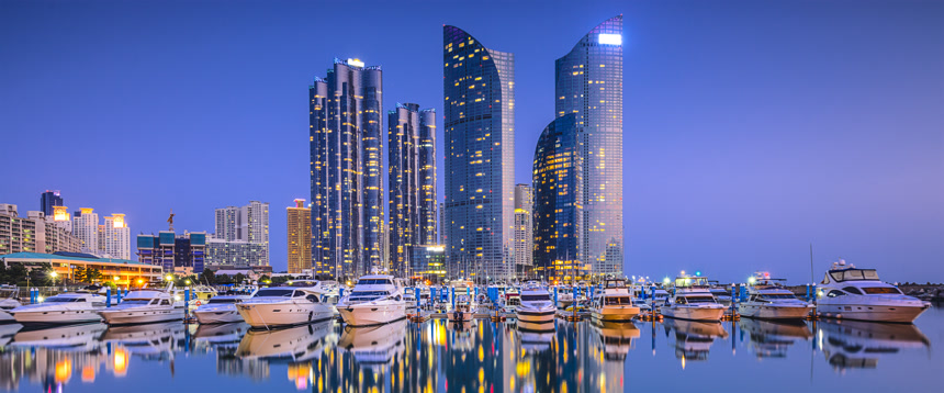韩国釜山城市夜景建筑壁纸都市风景
