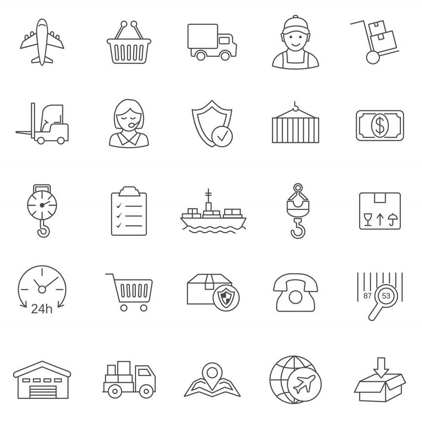 物流的图标白底图物流指示图