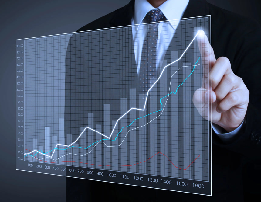 现代互联网金融计算机显示概念图