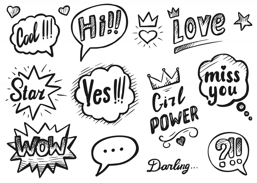 白色背景在线绘图聊天草图素材