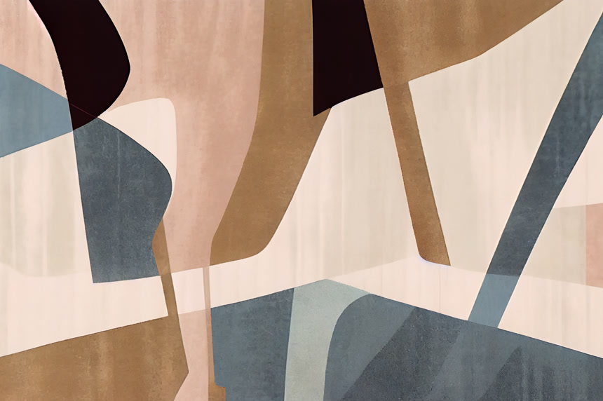 现代抽象水彩画几何色彩块构图艺术背景