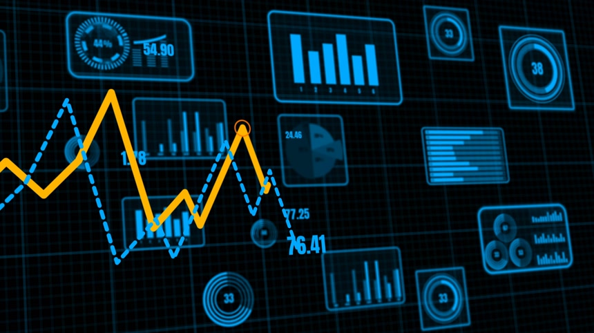 金融数据分析显示屏股市金融