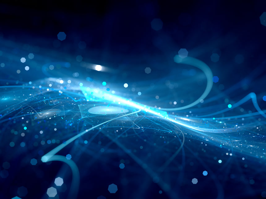 蓝色发光科技线条装饰