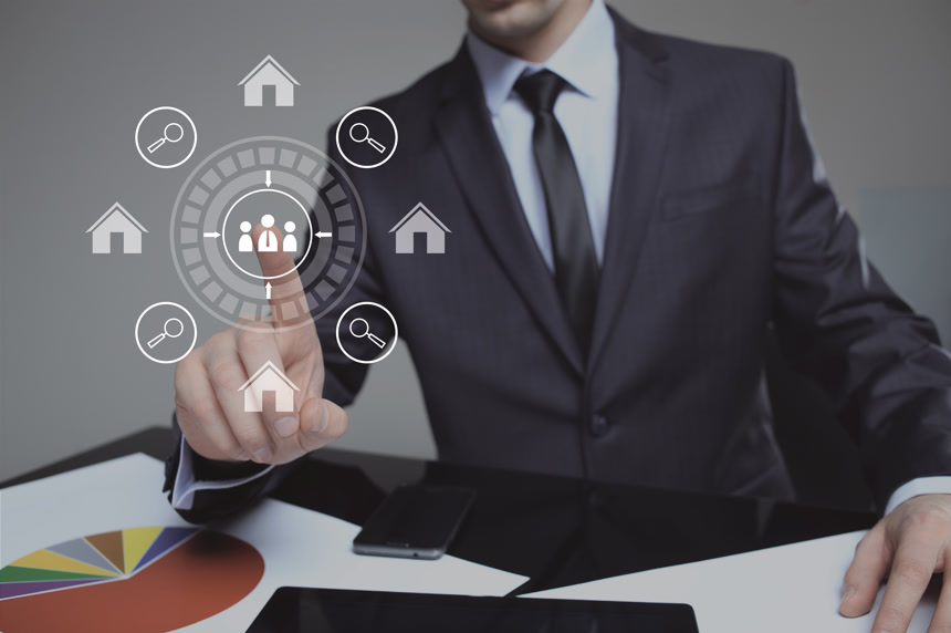 商人和互联网安全的概念图标