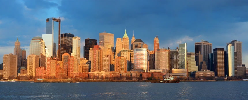 曼哈顿市中心的天际线景色