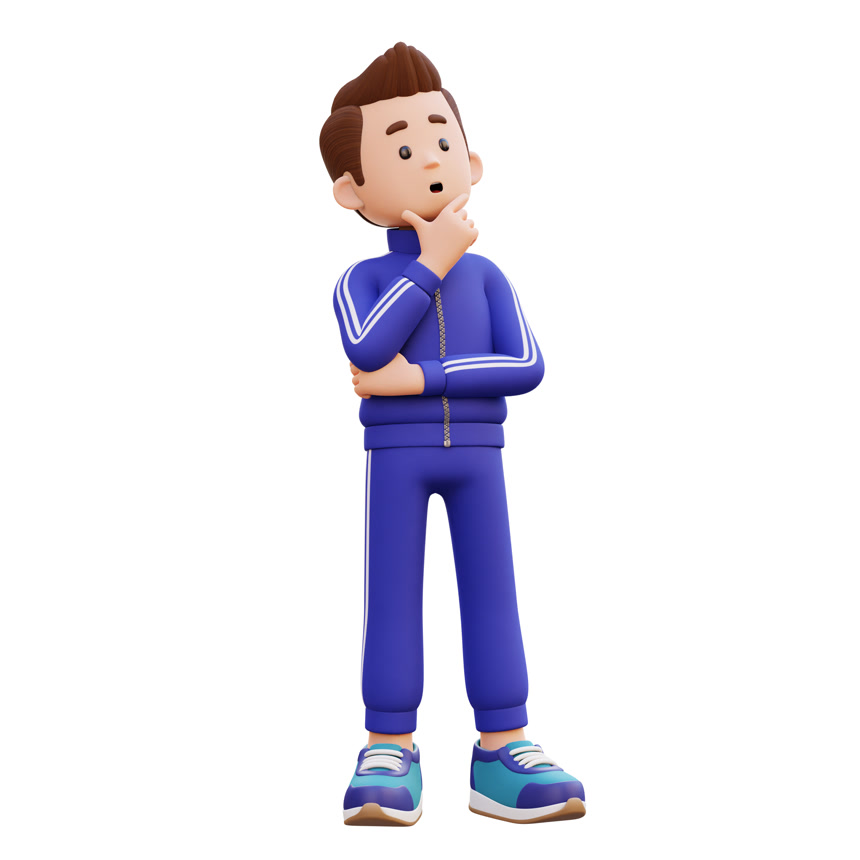 卡通3D男性立体插画白底图插画背景